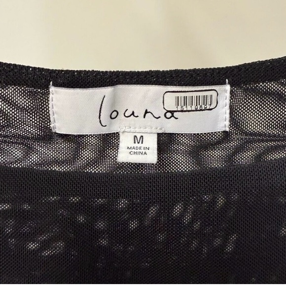 Louna Mesh Naked Midi Dress Long Sleeve In Sheer Black Mesh Size Medium - Picture 9 of 10